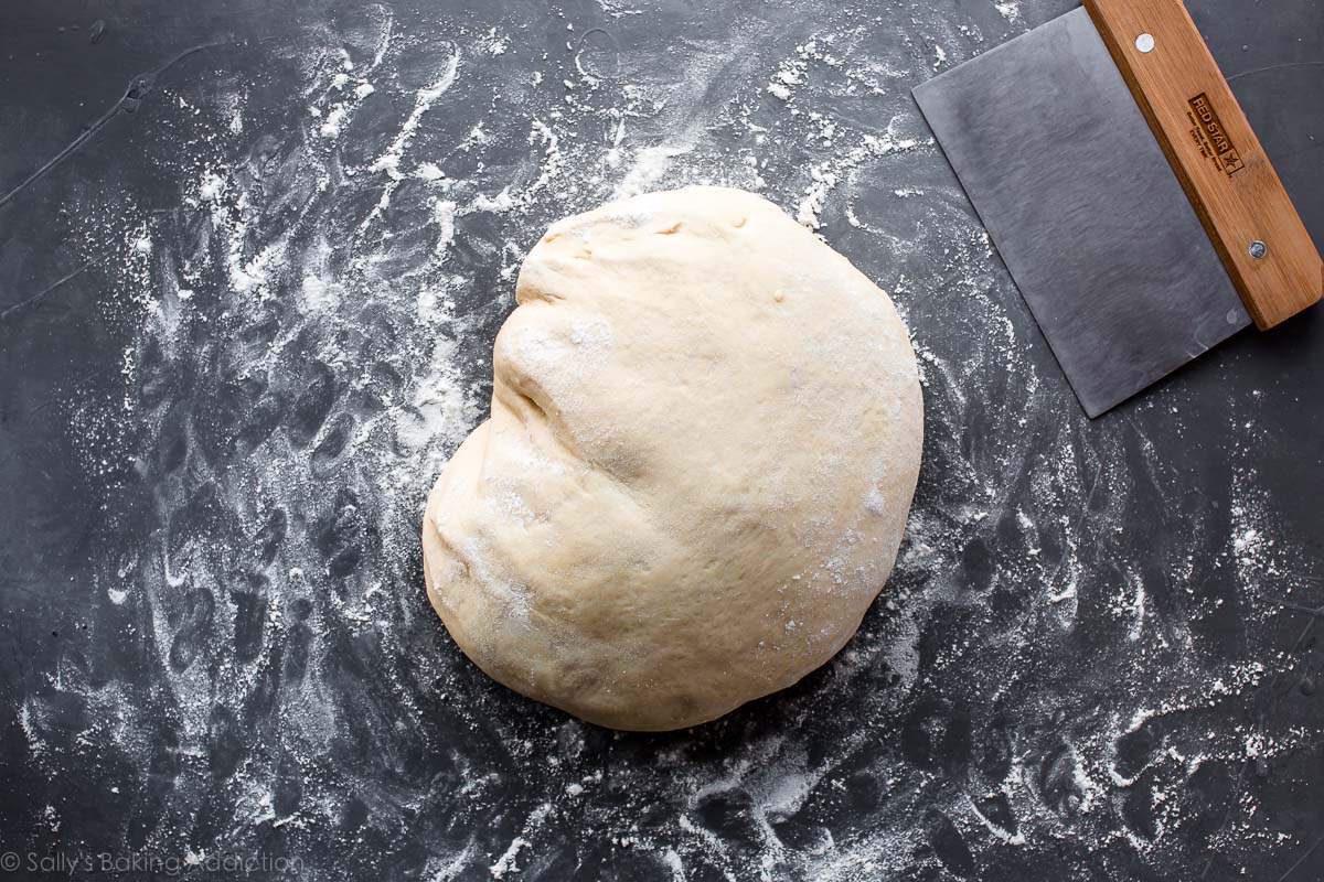bread bowl dough shaped into a ball before cutting