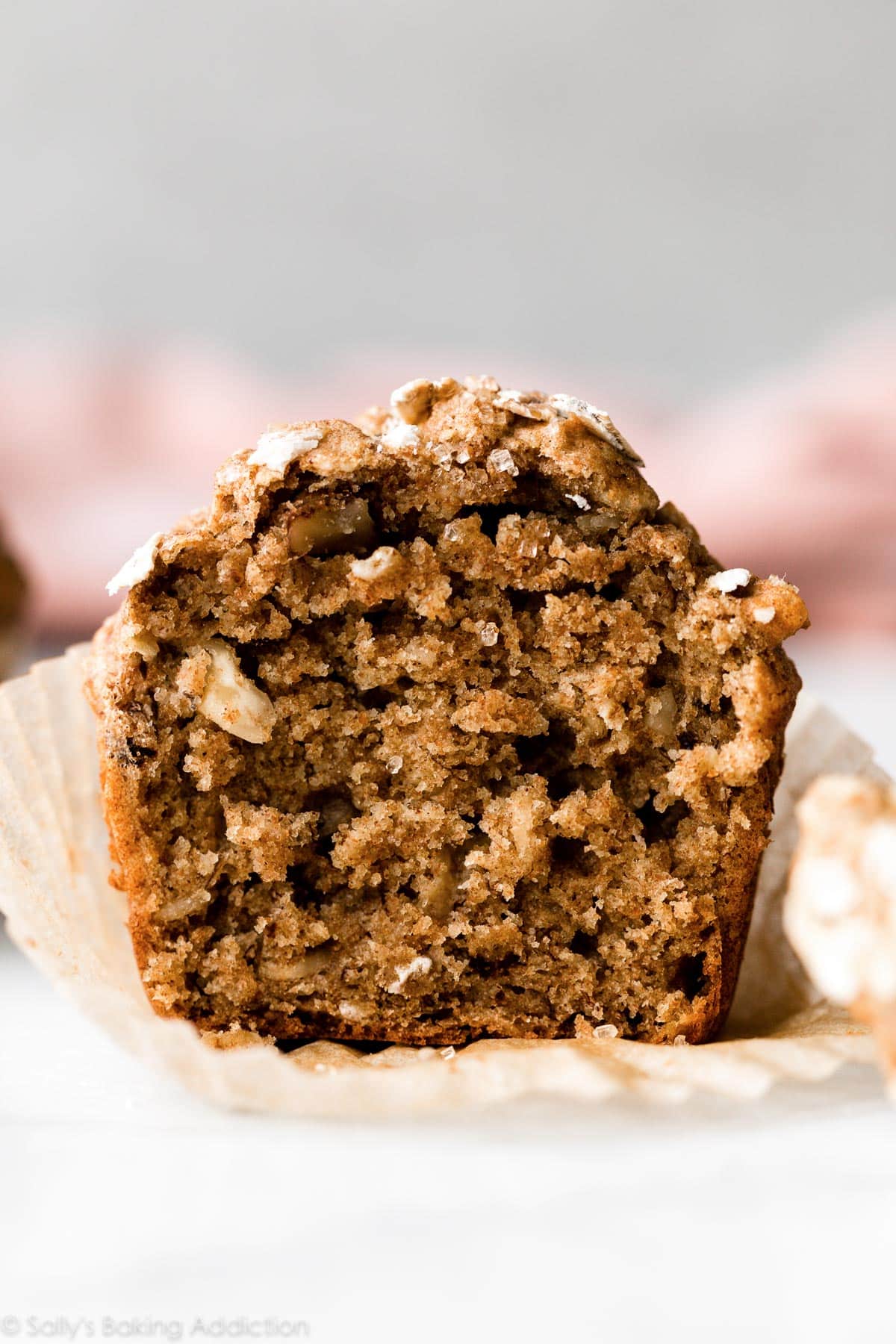 inside of a healthy banana muffin