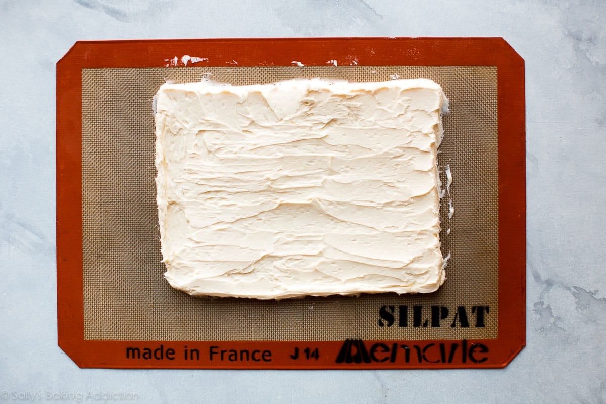 rectangle of butter on a silpat baking mat