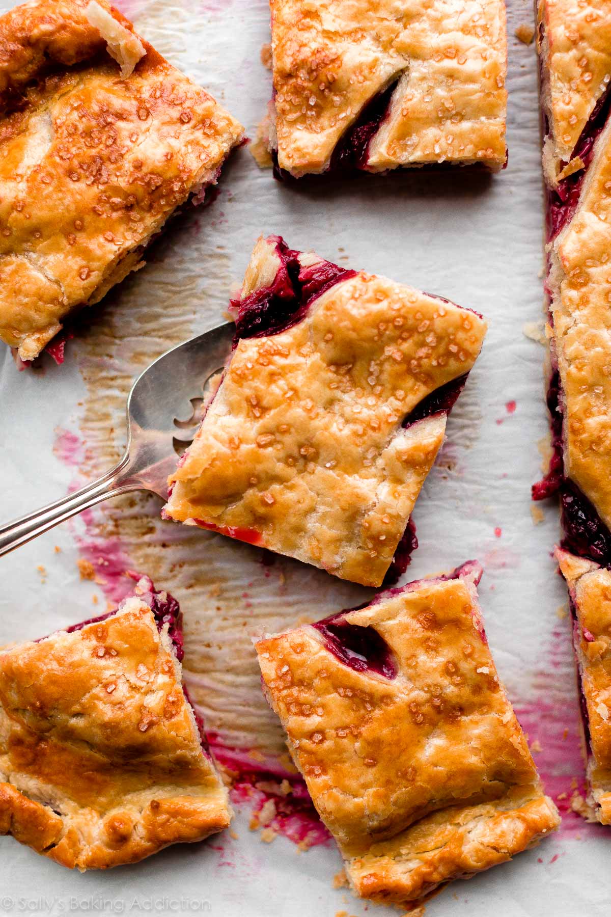 mixed berry slab pie squares