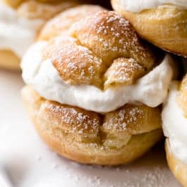 zoomed in image of a cream puff