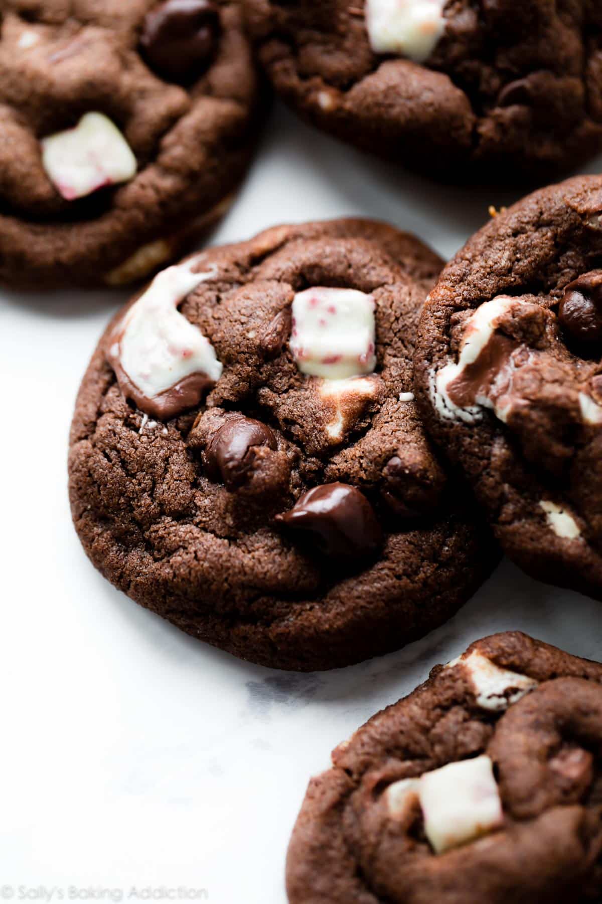 Chocolate peppermint bark cookies