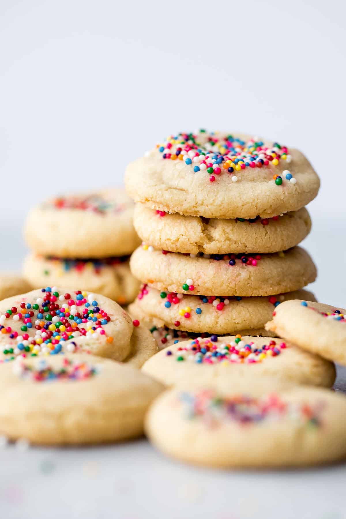 Brown butter sugar cookies with extra sprinkles