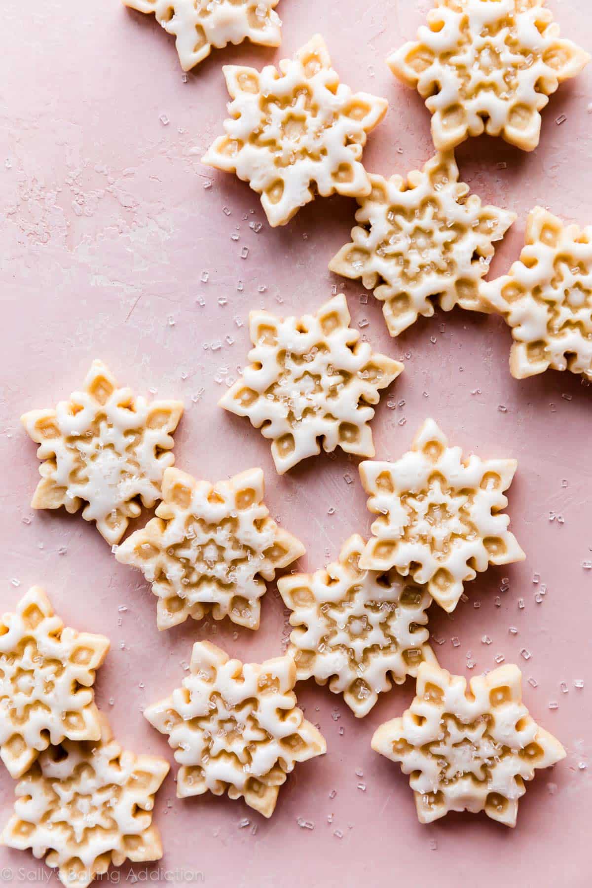 Mini snowflake sugar cookies
