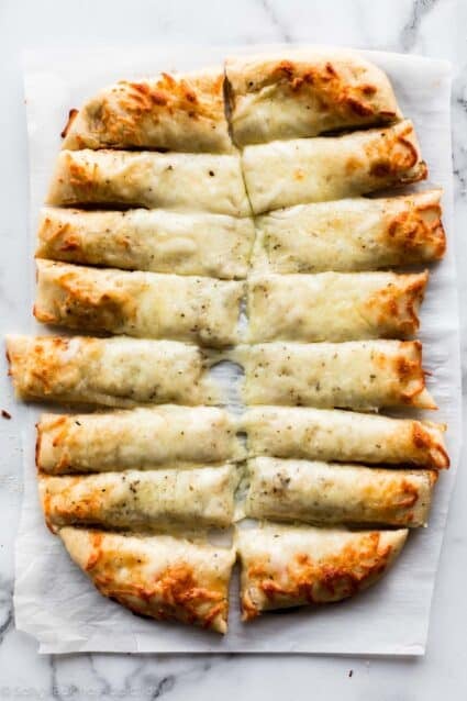 Cheesy Breadsticks Made from Pizza Dough