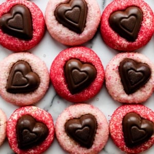 pink and red sparkle Valentine's day cookies