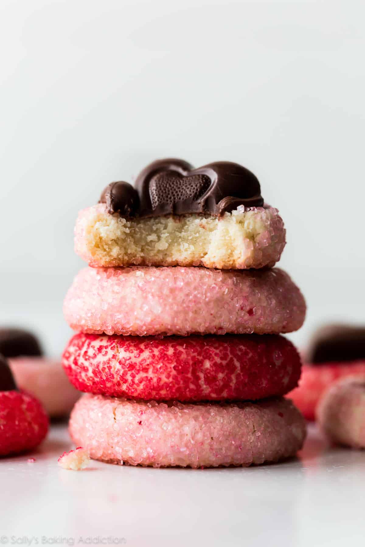 stack of sparkle sweetheart cookies