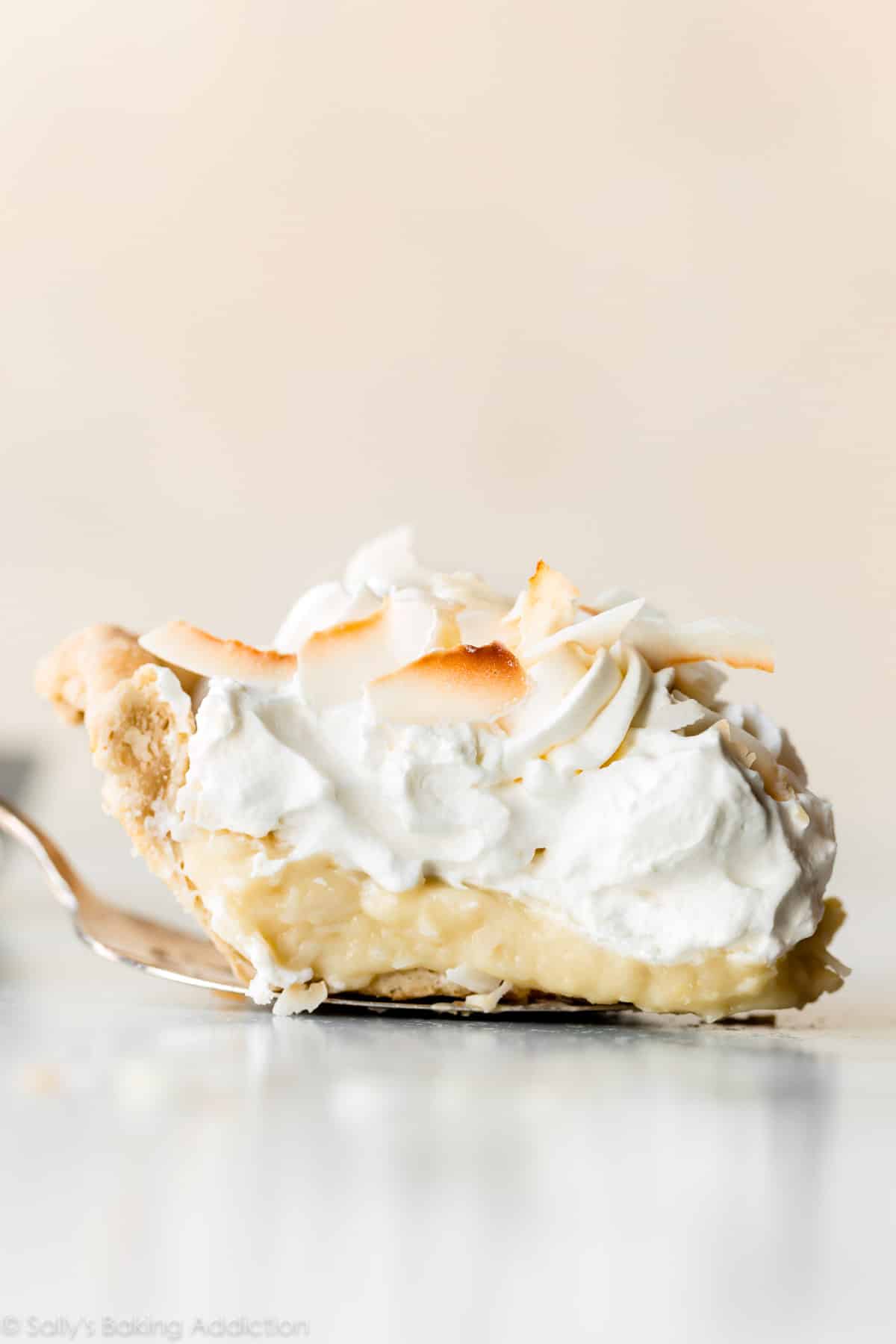 Coconut cream pie slice