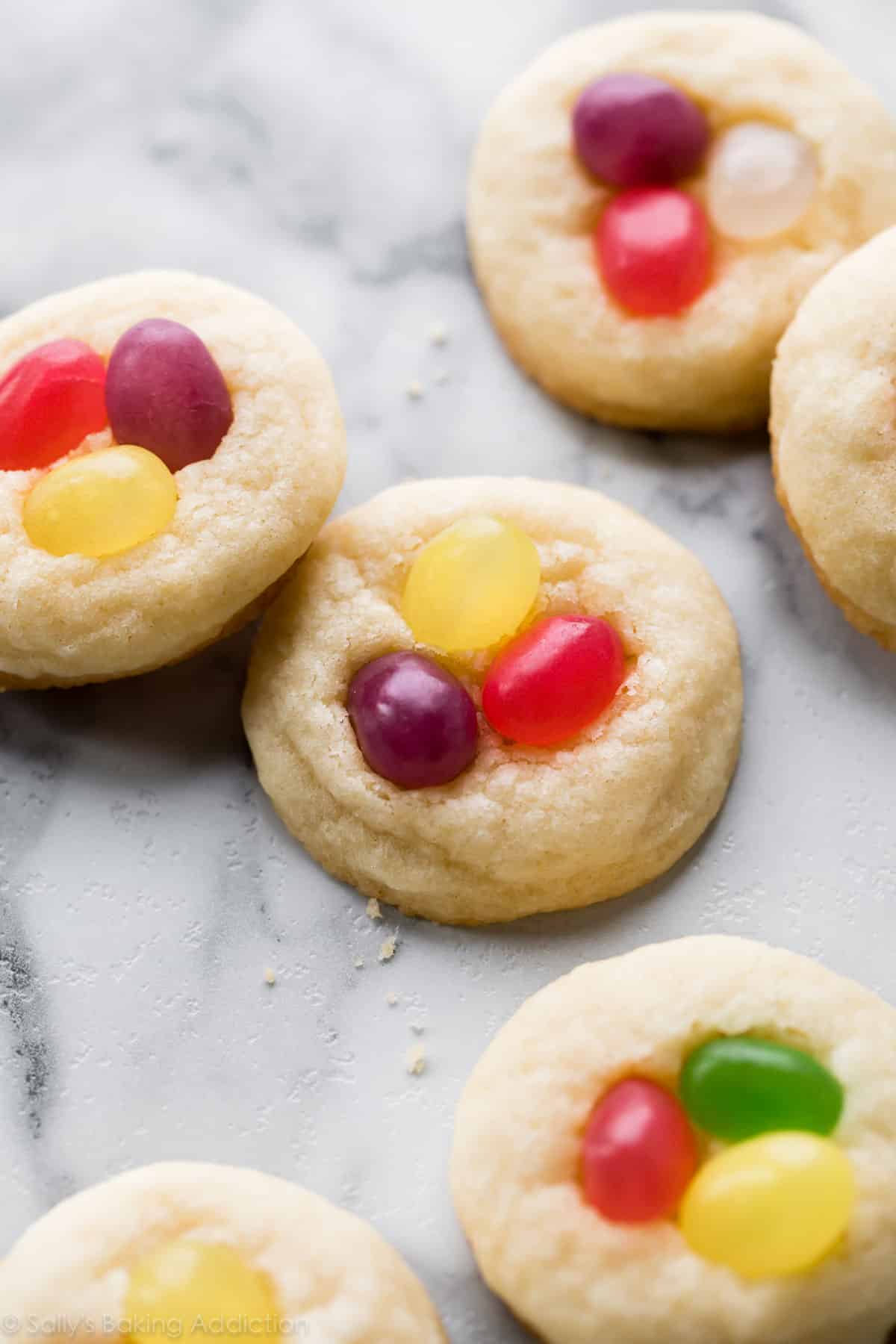 Easter jellybeans in sugar cookies