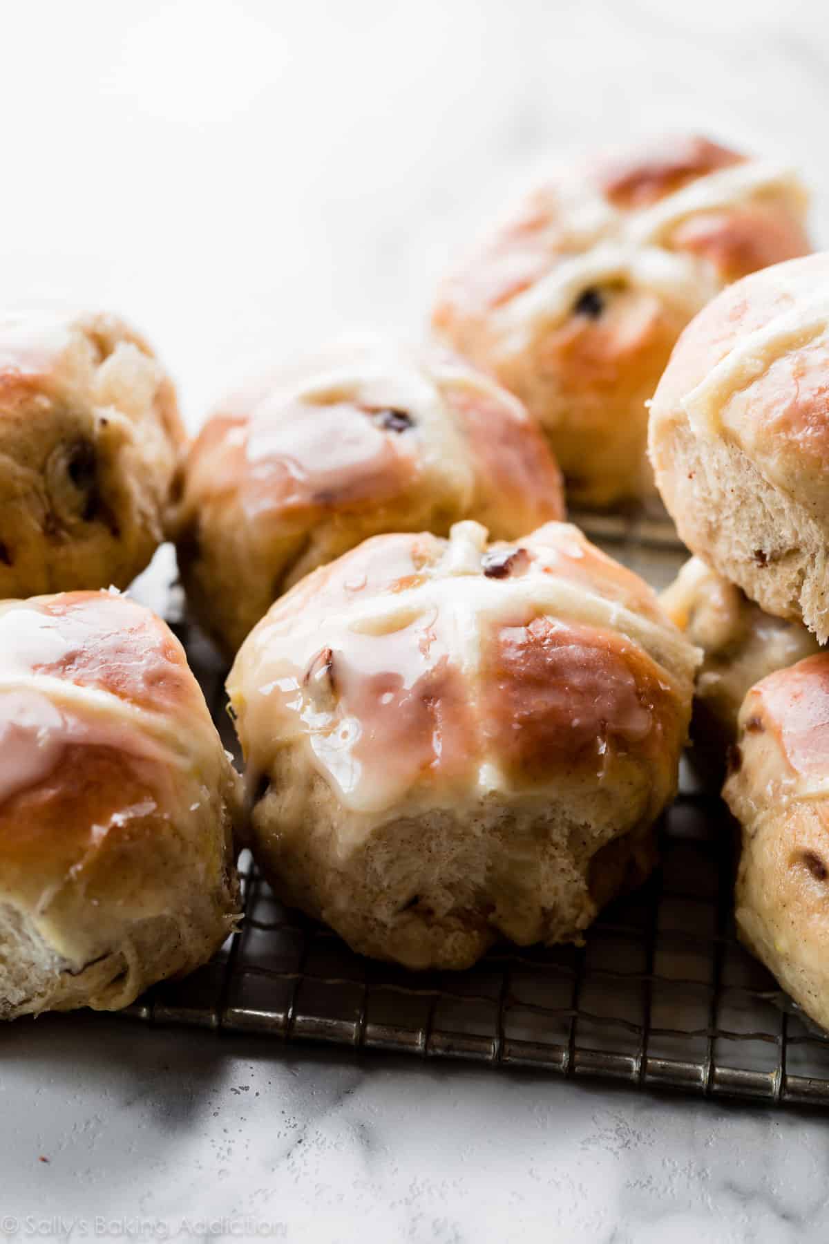 Hot cross buns with cross on top