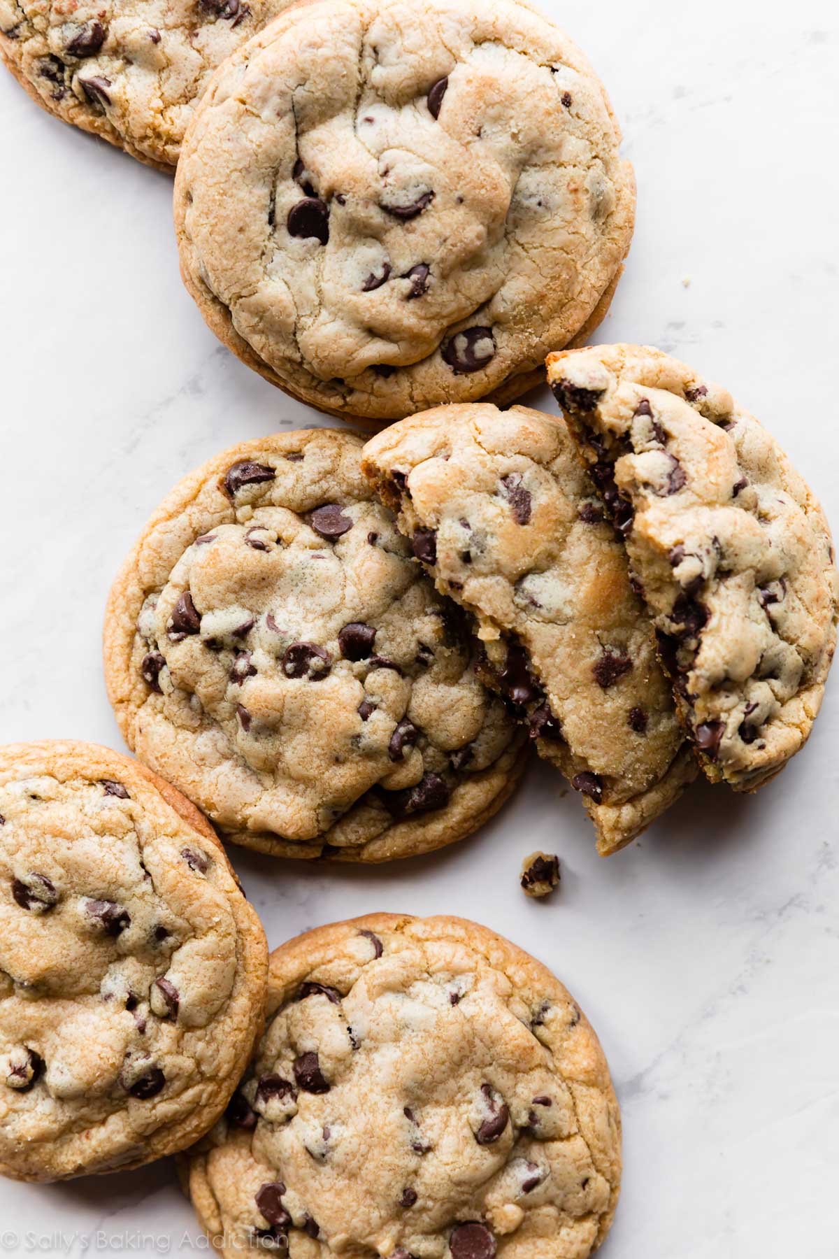 6 giant chocolate chip cookies