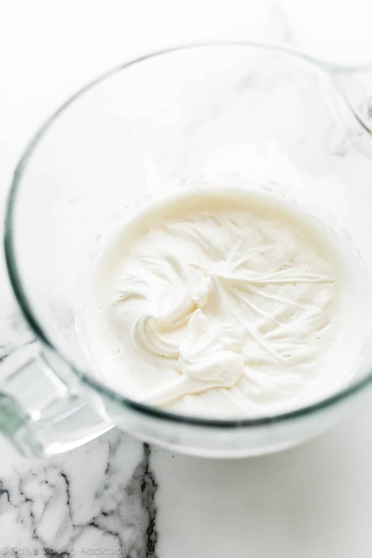 bowl of unsweetened whipped cream