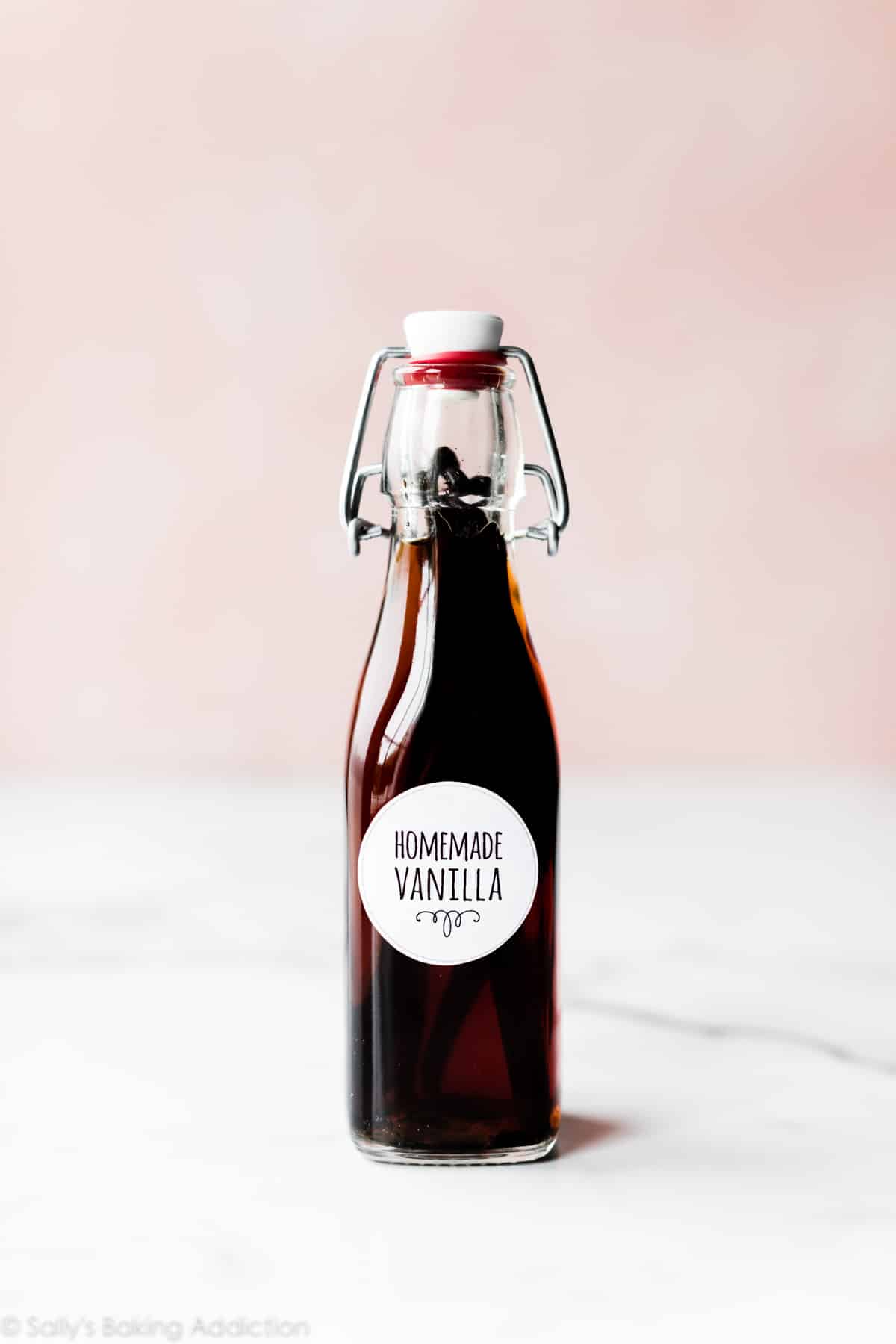 homemade vanilla extract in a bottle