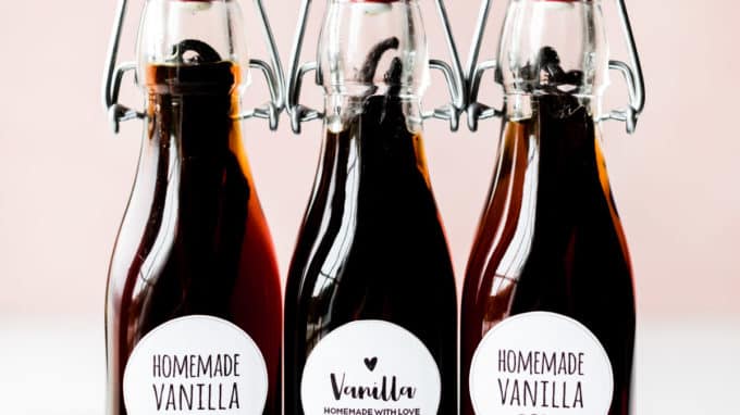 3 bottles of homemade vanilla extract