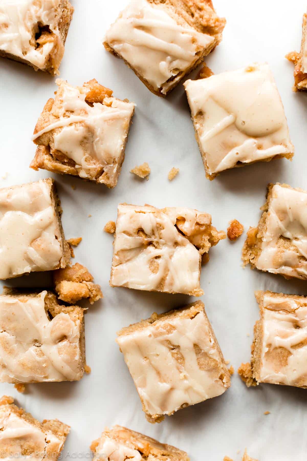 squares of brown butter apple blondies