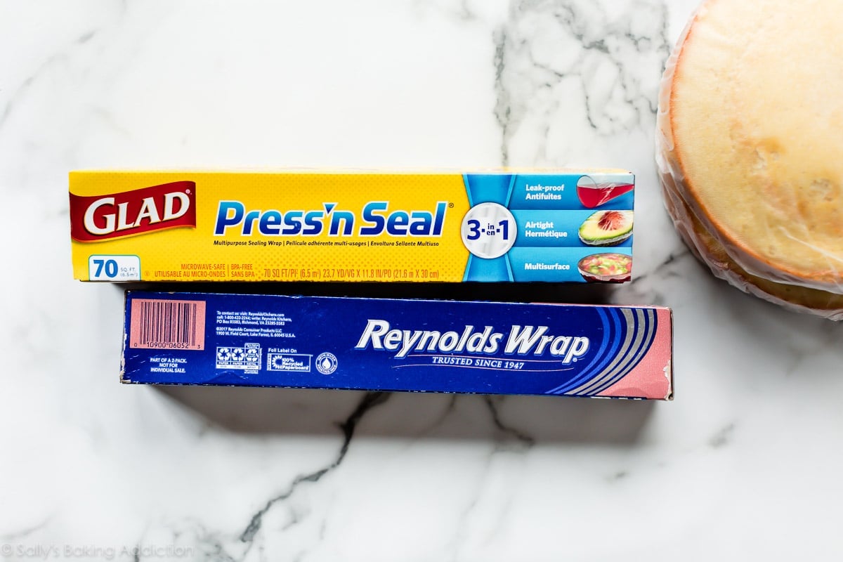 plastic wrap and aluminum foil products for freezing cakes