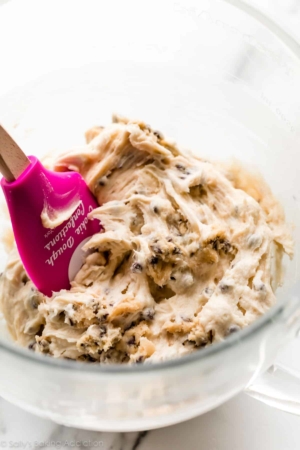 cookie dough buttercream frosting in a bowl