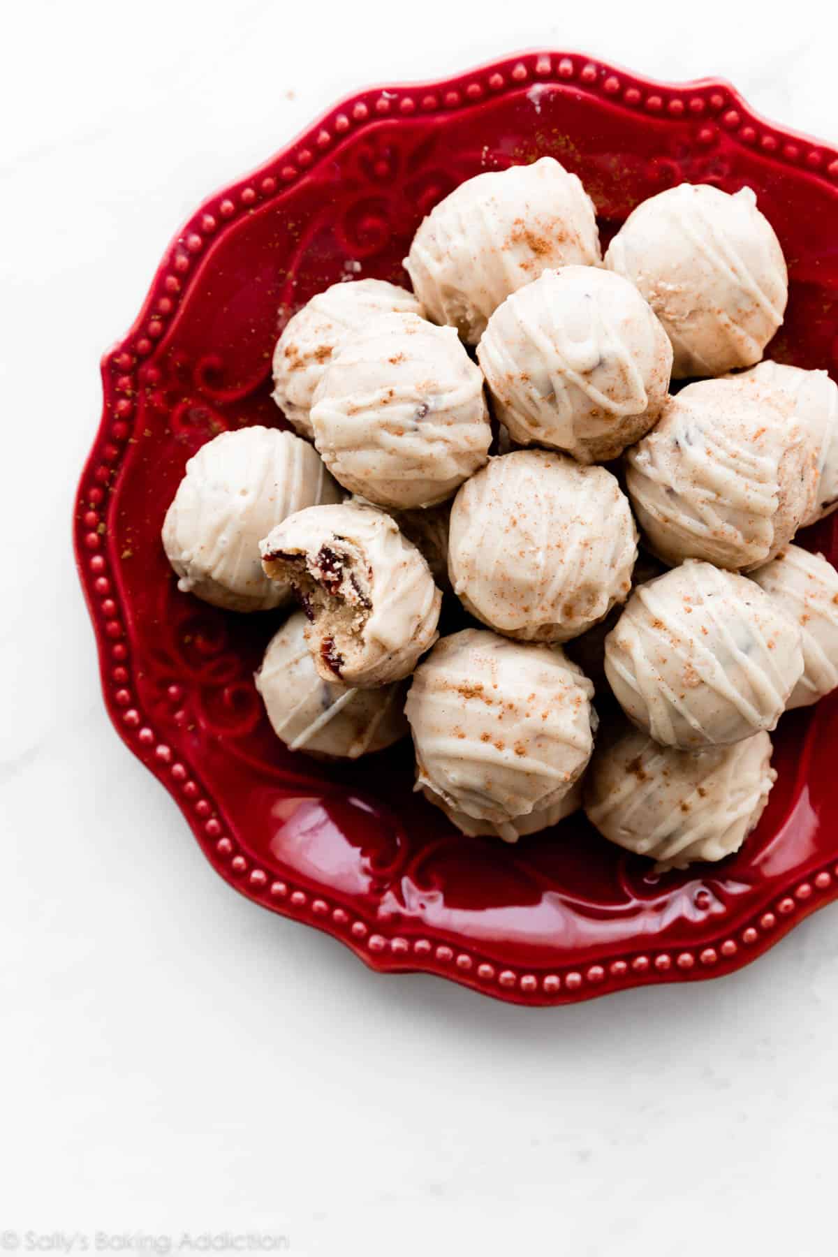 cranberry spice drop cookies with eggnog icing