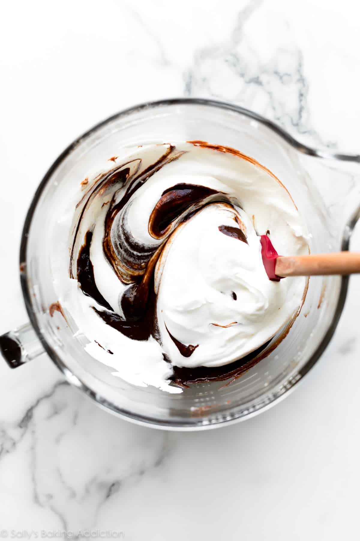 French silk pie filling in a glass bowl