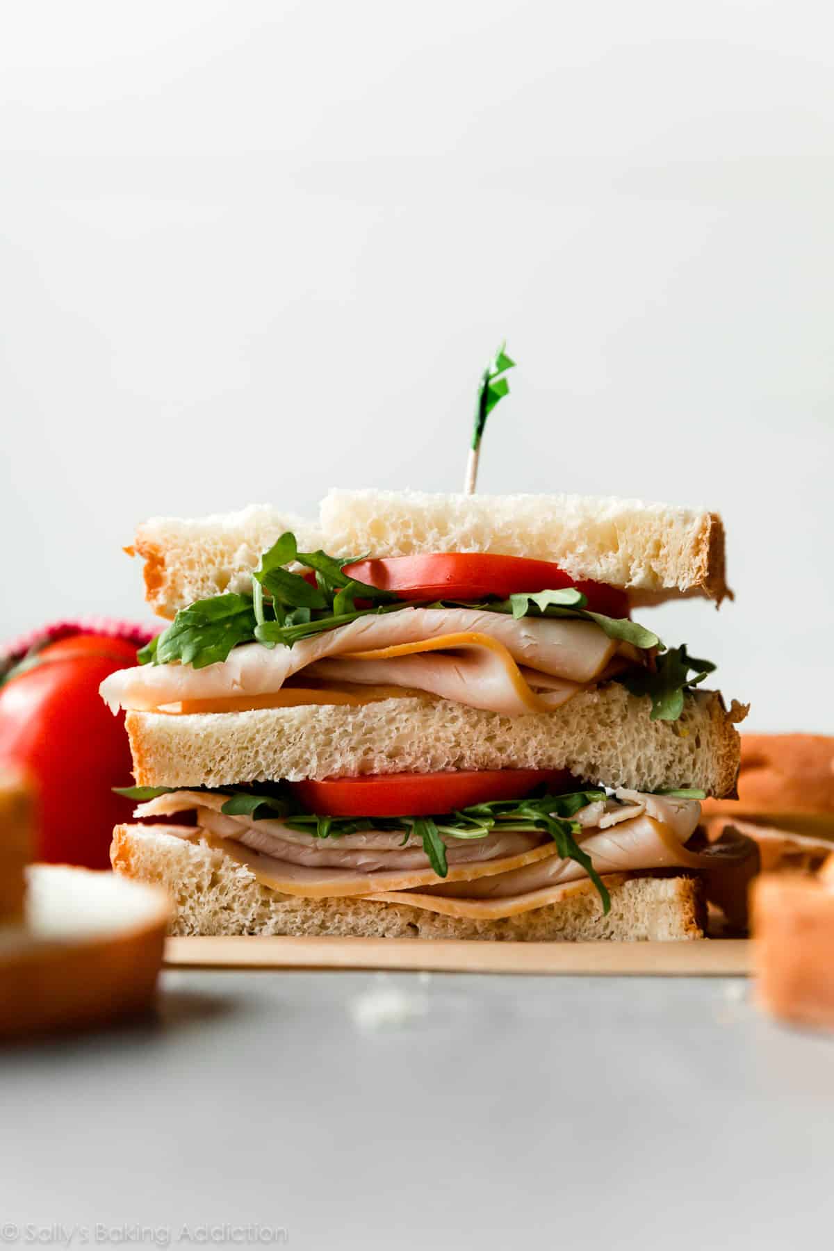 turkey sandwich with homemade sandwich bread