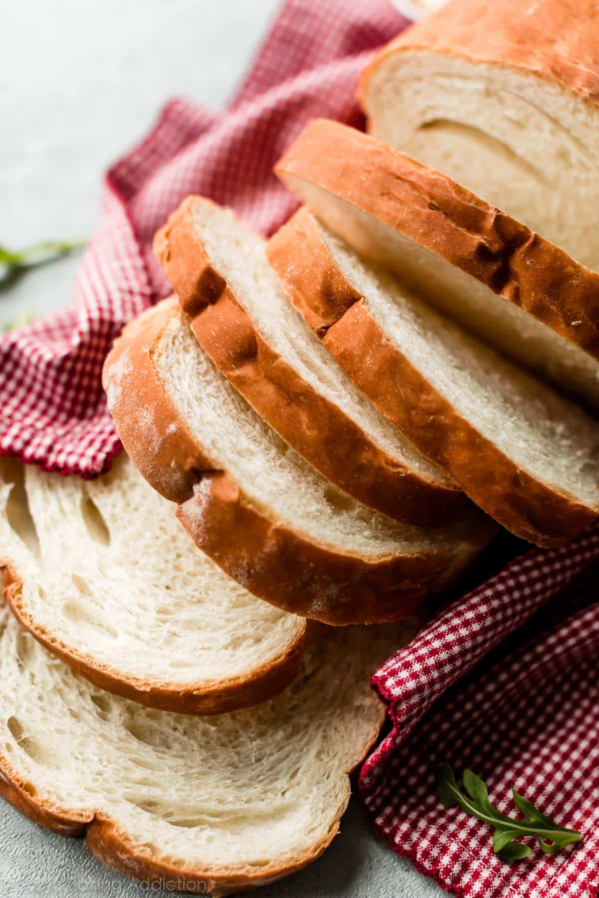 white sandwich bread cut into slices