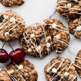 white chocolate cherry oatmeal cookies