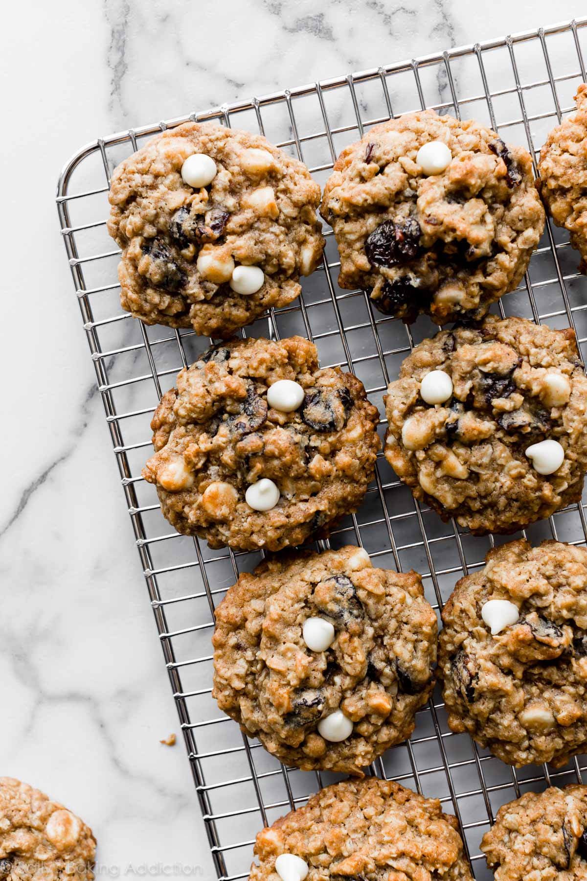 white chocolate chip cherry oatmeal cookies