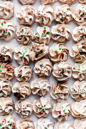 chocolate swirled meringue cookies