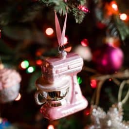 pink sparkly stand mixer Christmas tree ornament