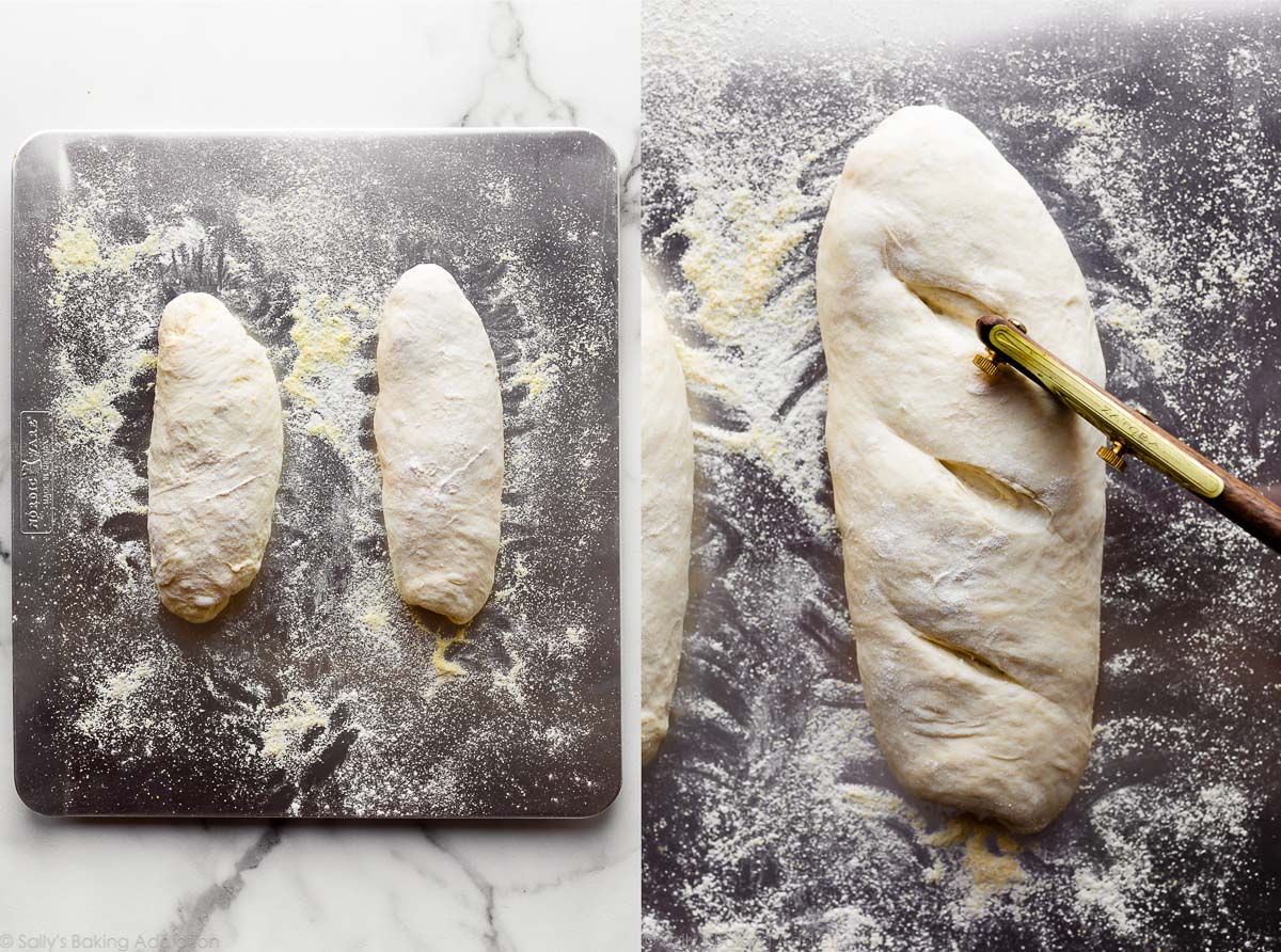 shaped artisan bread dough before baking