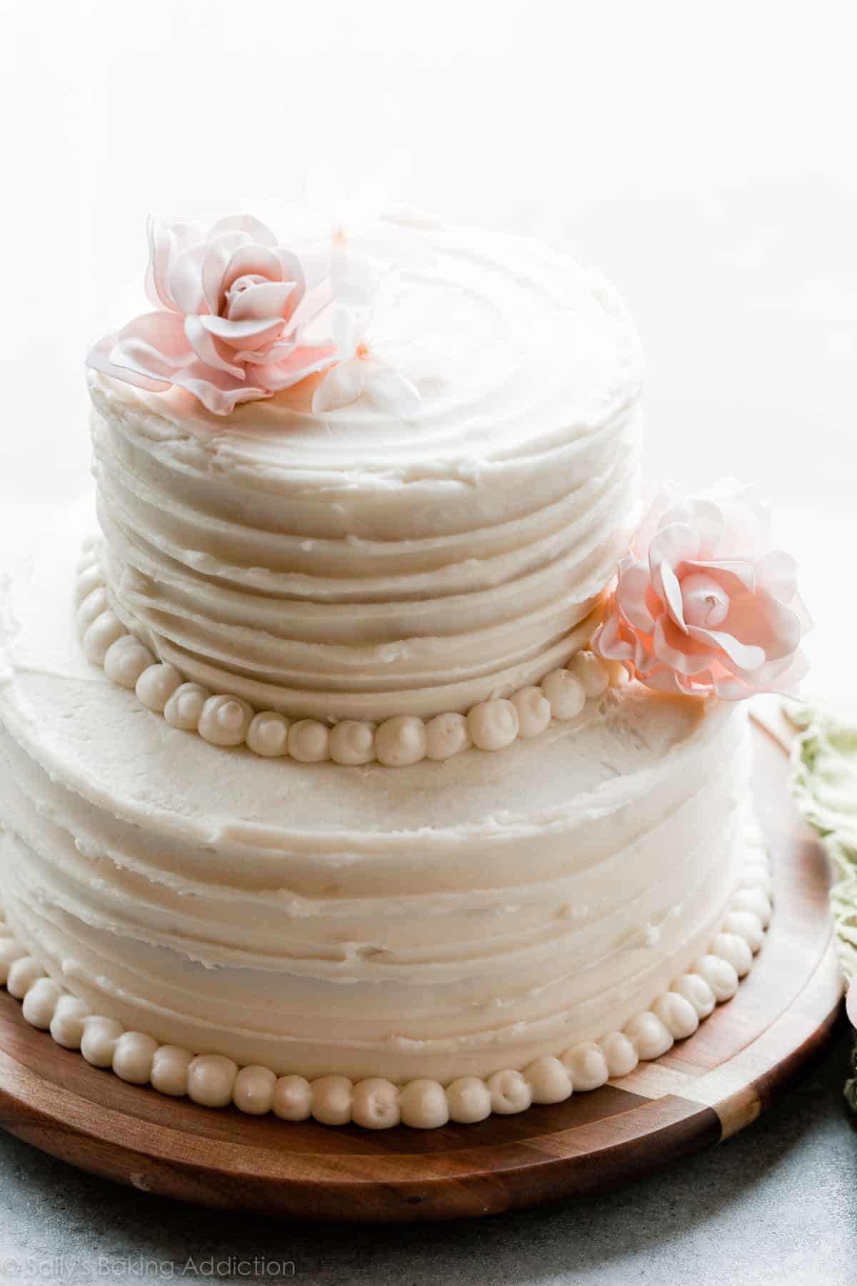2 tier homemade wedding cake