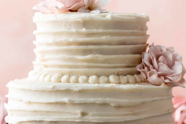 homemade 2 tier wedding cake