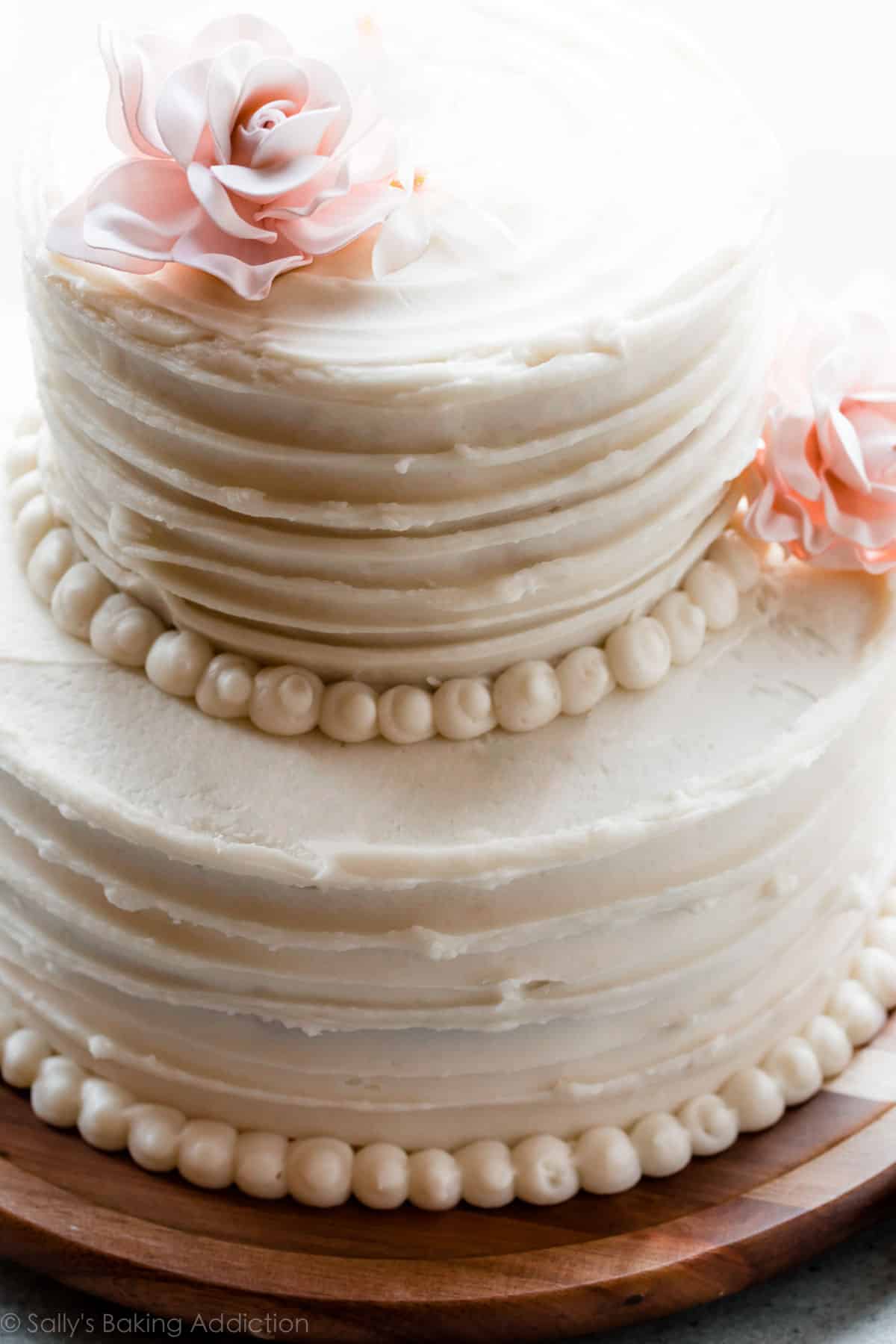 homemade 2 tier vanilla wedding cake