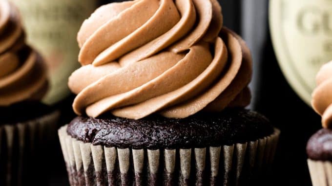 Guinness Chocolate Cupcakes with Mocha Guinness Buttercream
