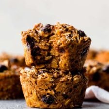 Baked Pumpkin Oatmeal Cups (Muffins)