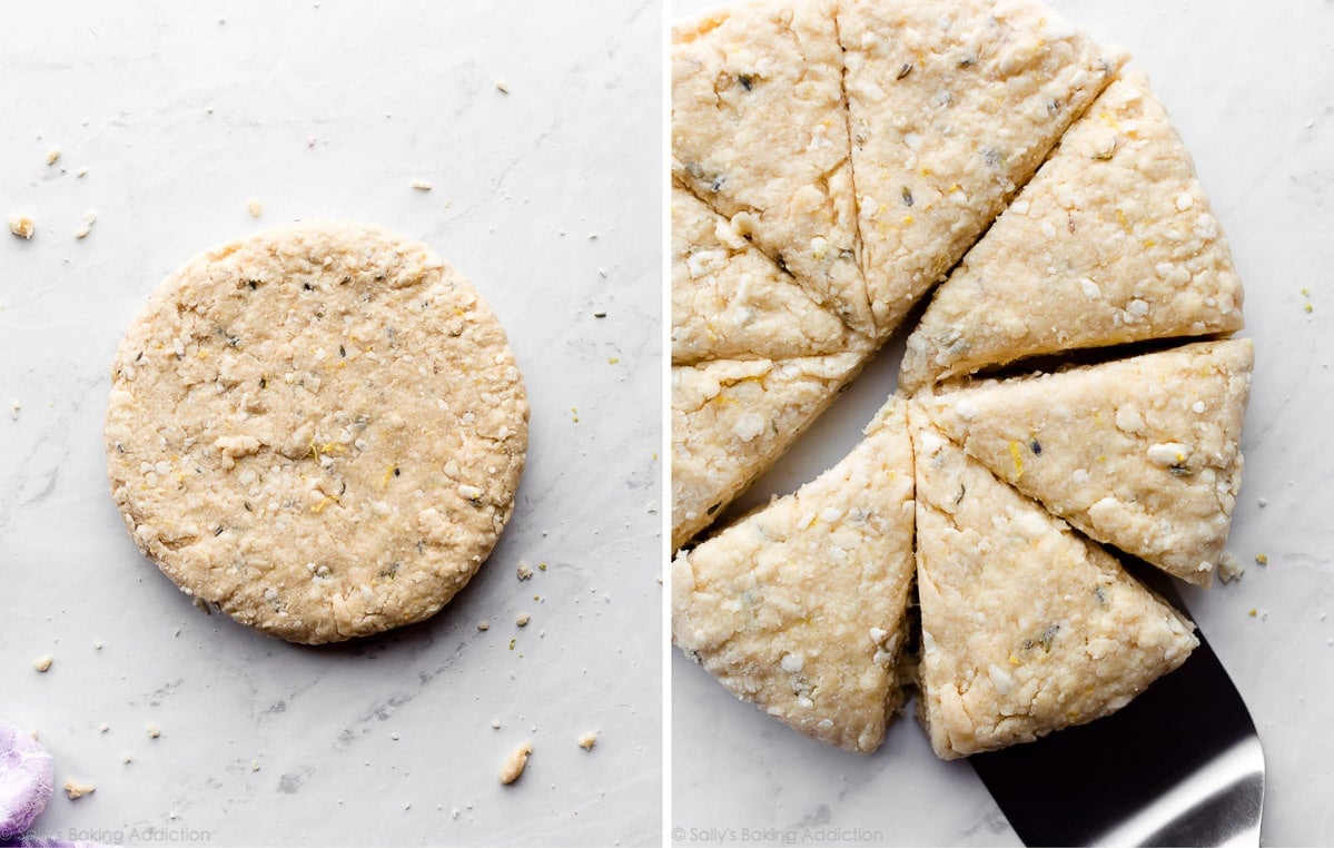 shaped scone dough