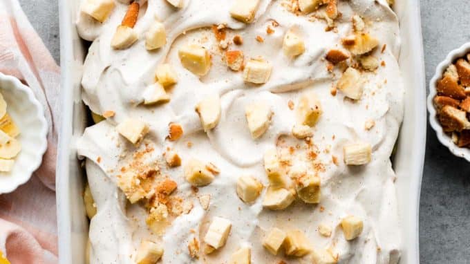 Caramelized Banana Pudding (With Cinnamon Whipped Cream)