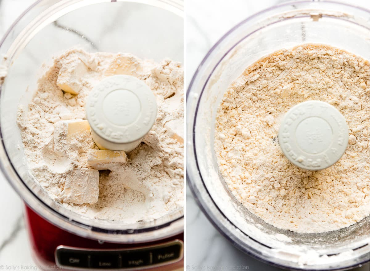 butter and flour in food processor