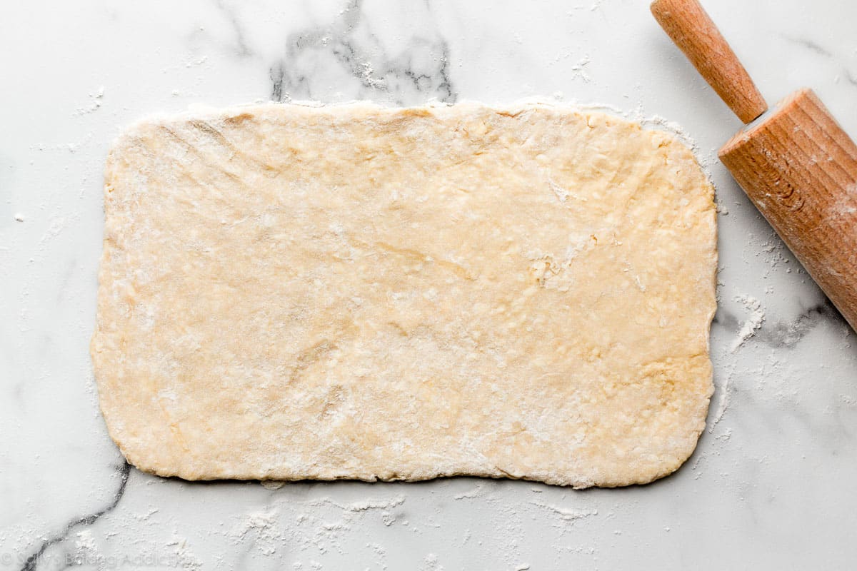 rolling and folding pastry dough