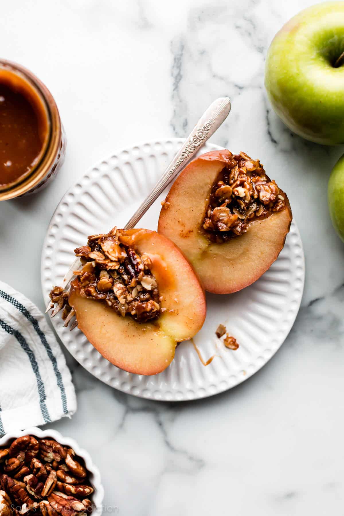 baked apple with brown sugar oat filling