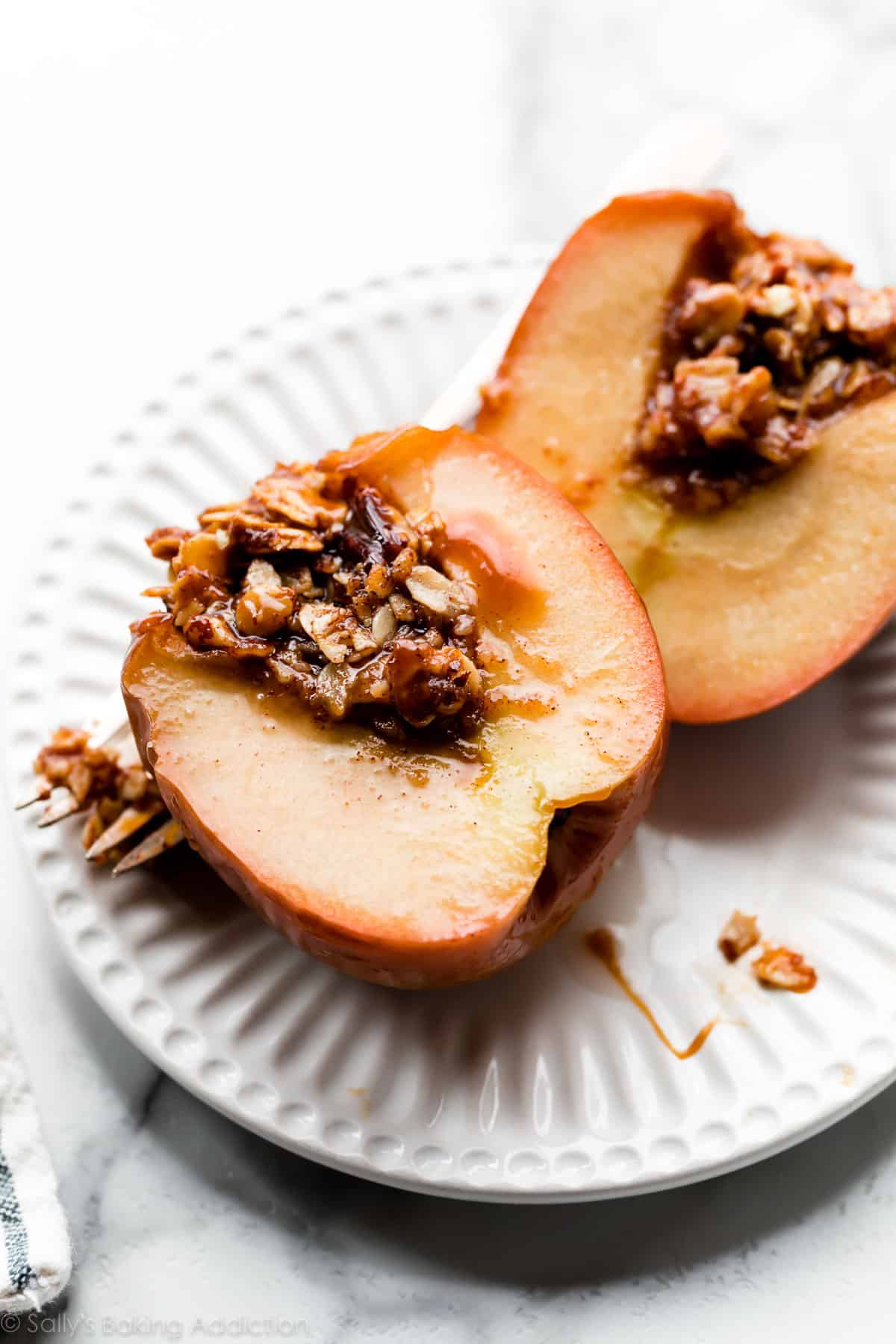 baked apple with brown sugar oat filling