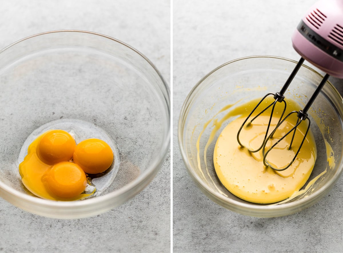 egg yolks and whipped egg yolks