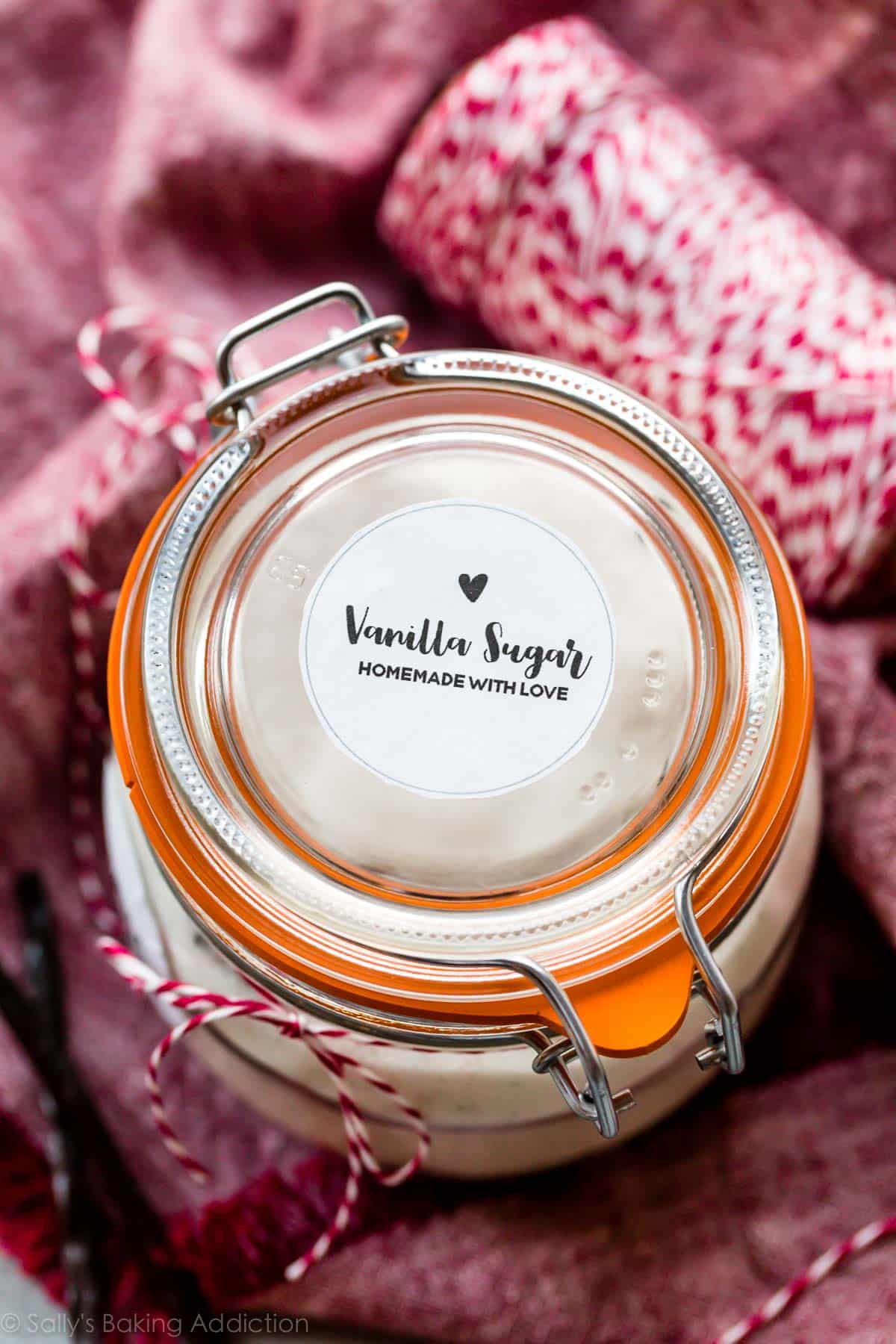 a jar sealed closed with vanilla sugar inside