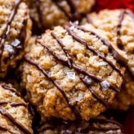 coconut almond butter macaroons with chocolate and sea salt on top