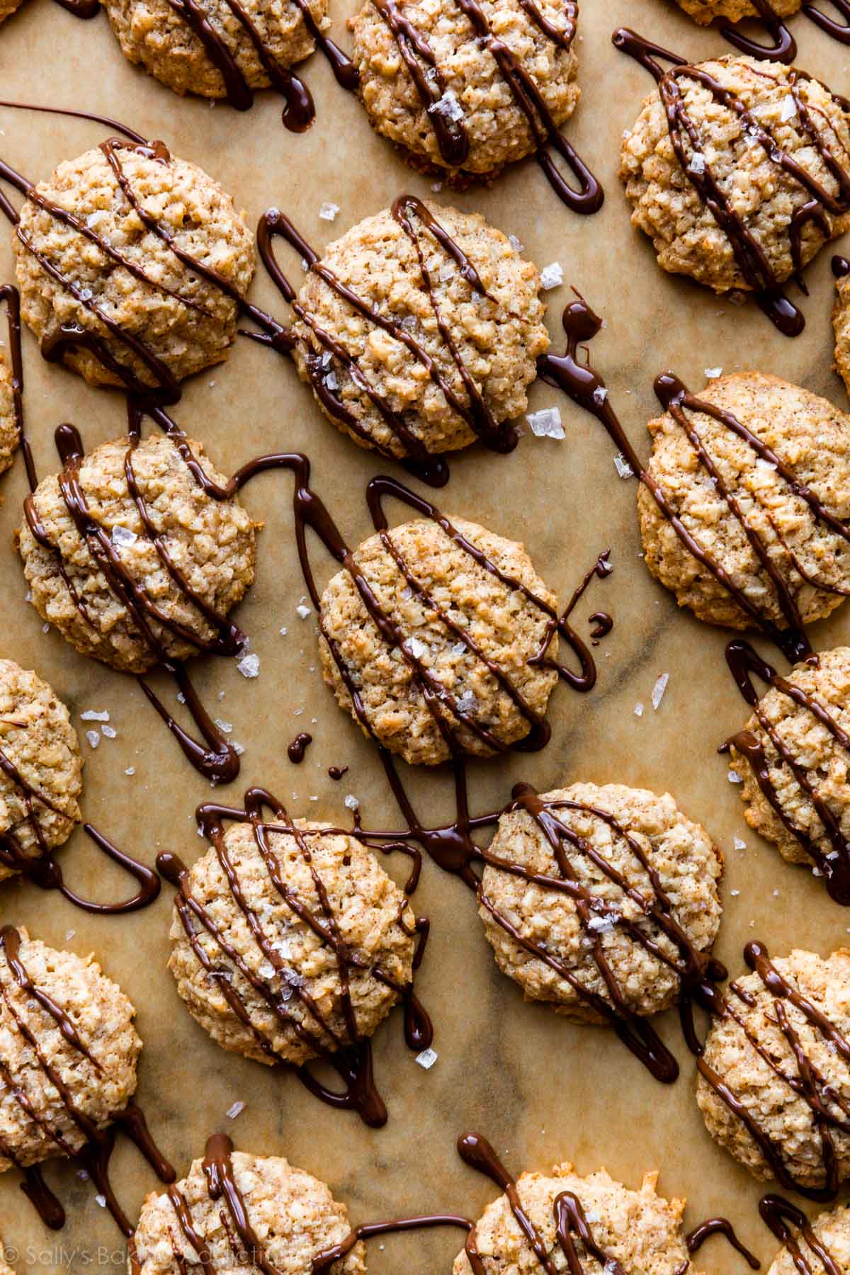 gluten free almond butter coconut macaroons with chocolate drizzled on top