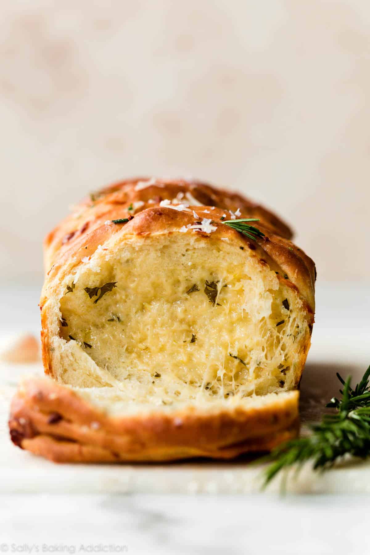 the buttery cheesy center of pull apart bread