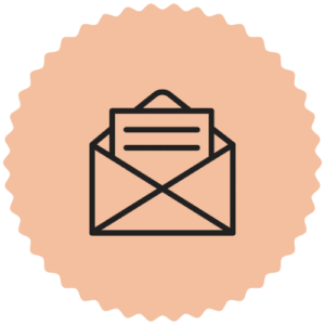Envelope with letter coming out icon