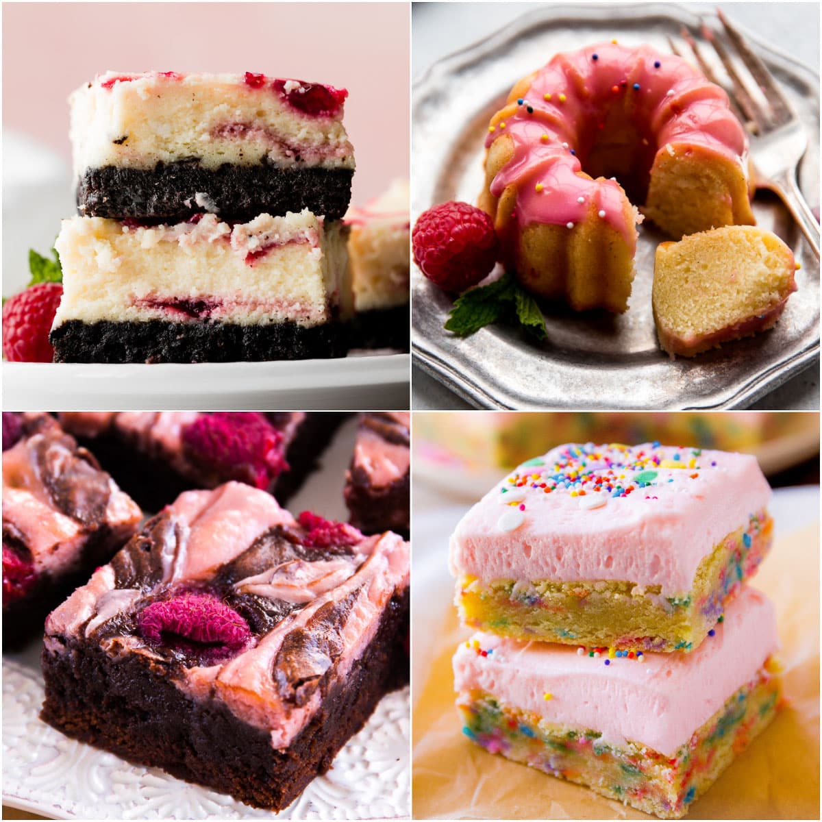 Collage of four Valentine's Day recipes