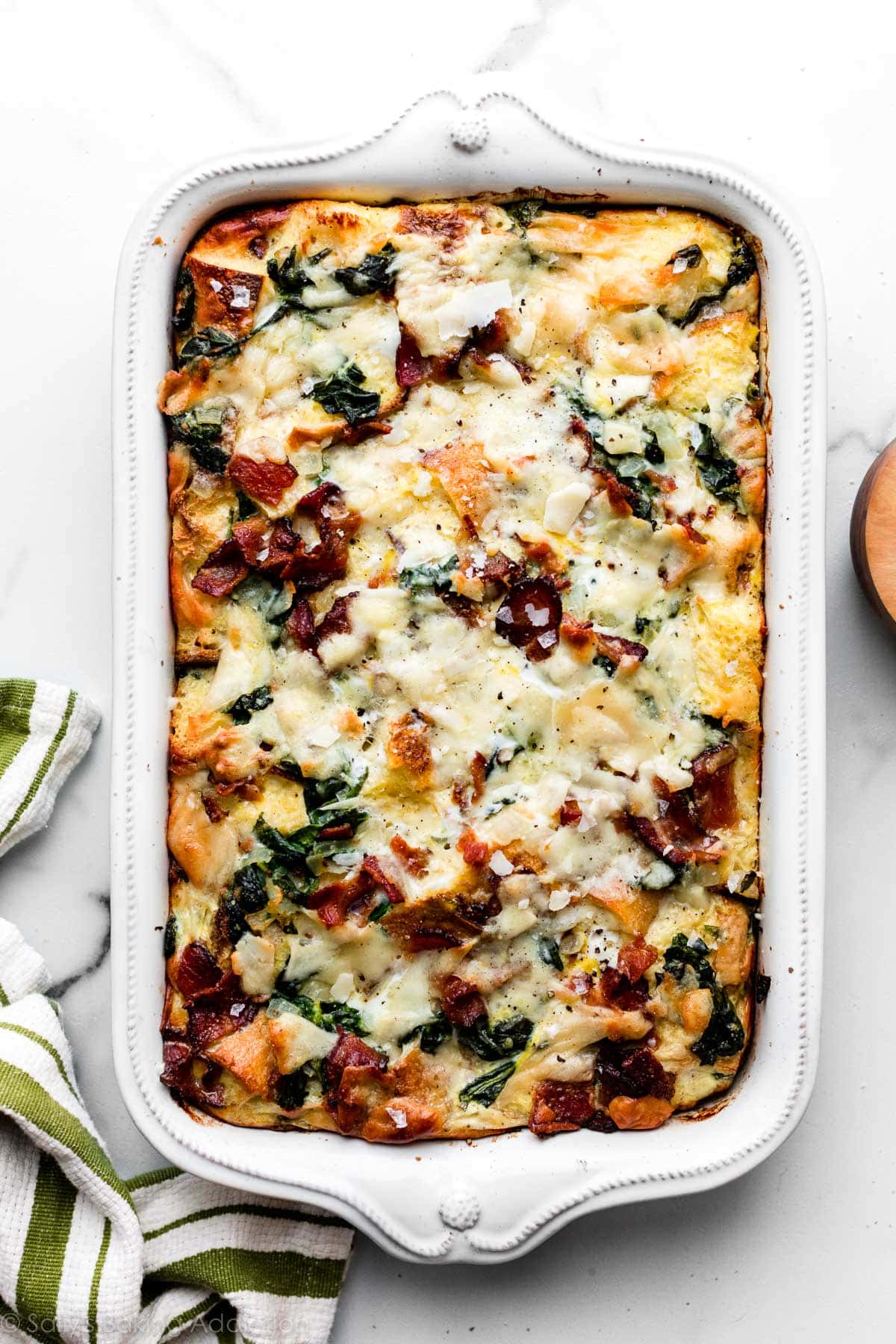 spinach and bacon breakfast strata