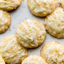 coconut lime cookies with lime glaze